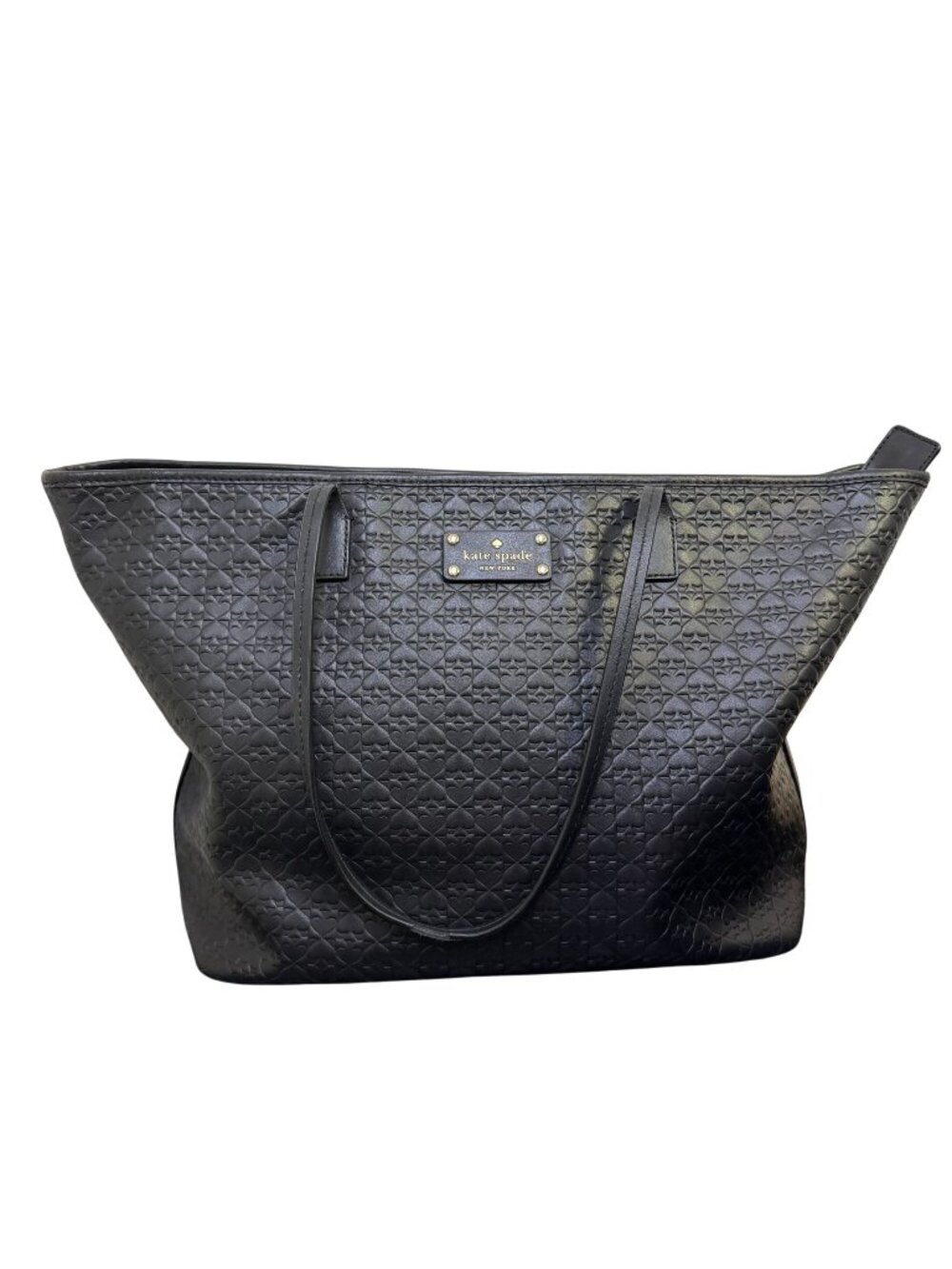 Kate Spade Black Embossed Leather Tote Bag